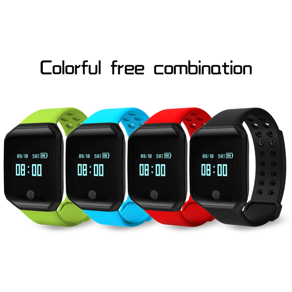 New Smart Sport Bracelet Wristband Blood Pressure Heart Rate Monitor Pedometer Smart  Fitness Tracker Watch men For Android iOS