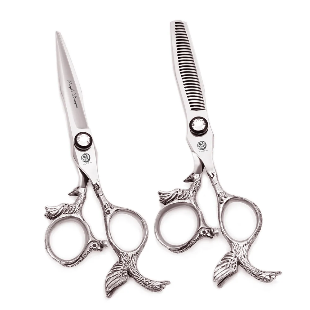 Профессиональные ножницы для волос с изображением фиолетового дракона 5 дюйма 6