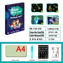 Развивающая игрушка с ручкой DIY забавная доска для рисования граффити прочная флуоресцентная Волшебная светящаяся Подарочная детская обучающая