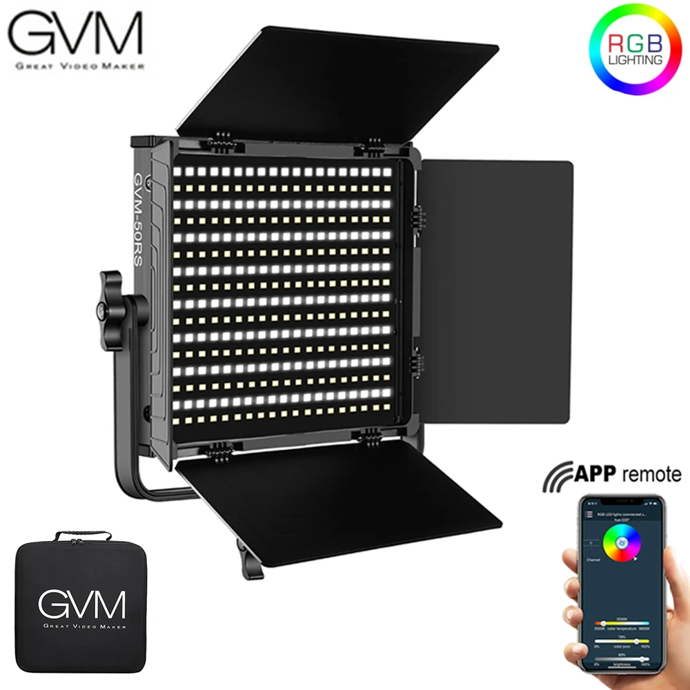 GVM 50RS RGB светодиодный видео свет Полноцветный CRI TLCI 95 + двухцветный 3200K ~ 5600K