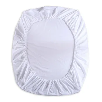 

1pc 100%Polyester Fitted Sheet Mattress Cover Solid Color Bedding Linens Bed Sheets With Elastic Band 160x200cm Queen Size 1 PCS