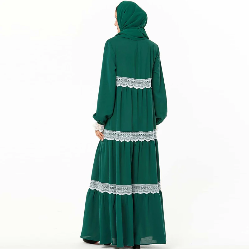 Кружевной кафтан abaya Дубай турецкие платья Хиджаб мусульманское платье исламское одежда Абая для женщин Саудовская Аравия ОАЭ кафтан халат ислам