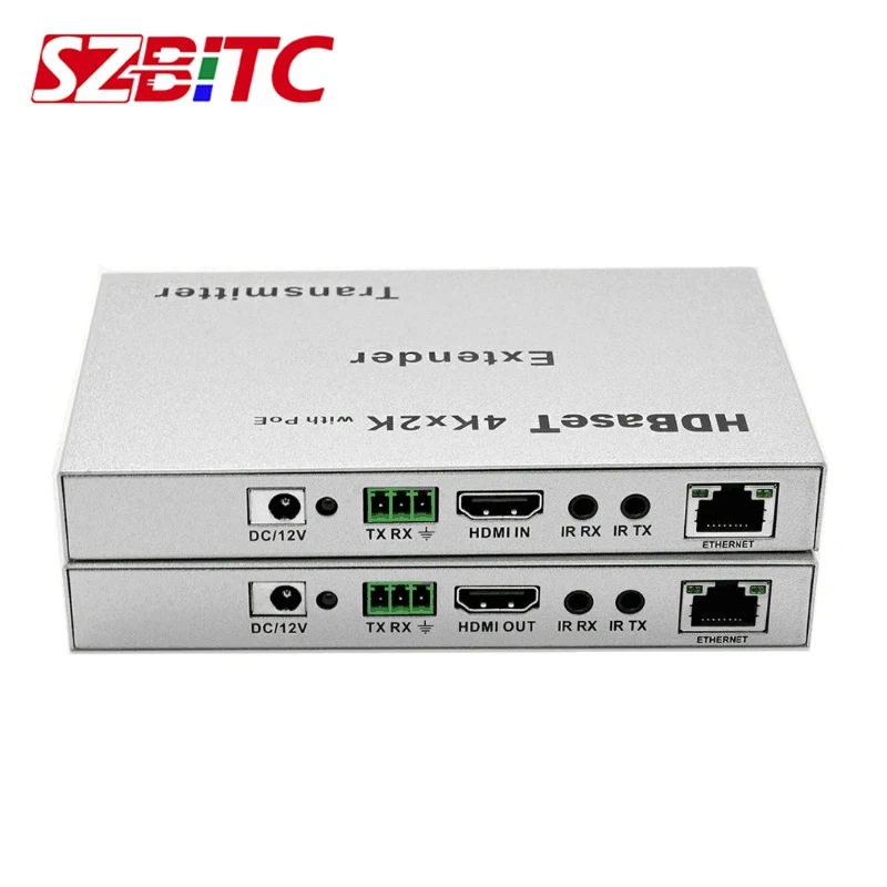 SZBITC удлинитель HDBaseT 100 м по cat5e/6 3D 4k x 2k Ethernet HDMI ИК Управление RS232 с поддержкой POE для
