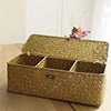 Toilet Paper Basket- 3 Plaid Rattan Toilet Bathroom Storage Organizer Basket- Jewelry Cosmetic Storage Basket 5