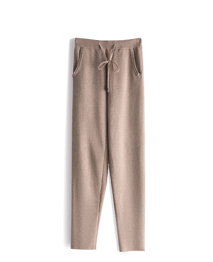 Pants Women Special Offer Wool Microfiber Pants For Women Boutique Cashmere Knit Casual Female New Wild High Waist Slim