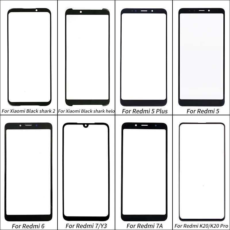 

Netcosy Front Outer Glass Lens Cover Parts For Xiaomi Black Shark 2 Helo Redmi 5 Plus 6 7 7A K20 Pro LCD Screen Front Glass Lens