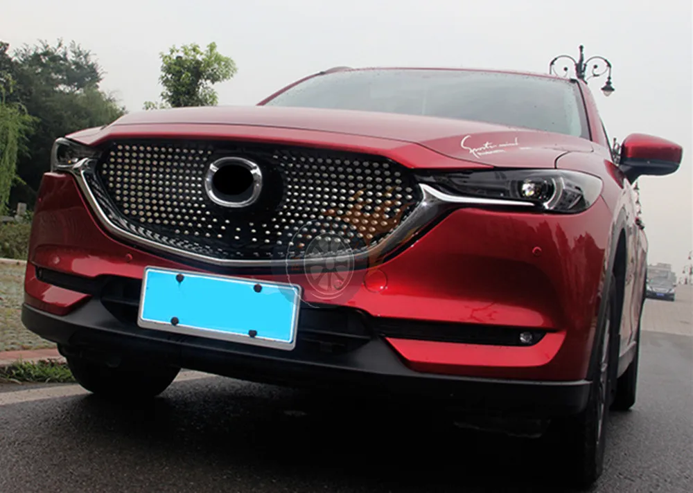 Черный ABS Алмазный Стиль гриль для Mazda CX-5 CX5- внешняя гоночная Решетка переднего бампера капот автомобиля стиль гриль