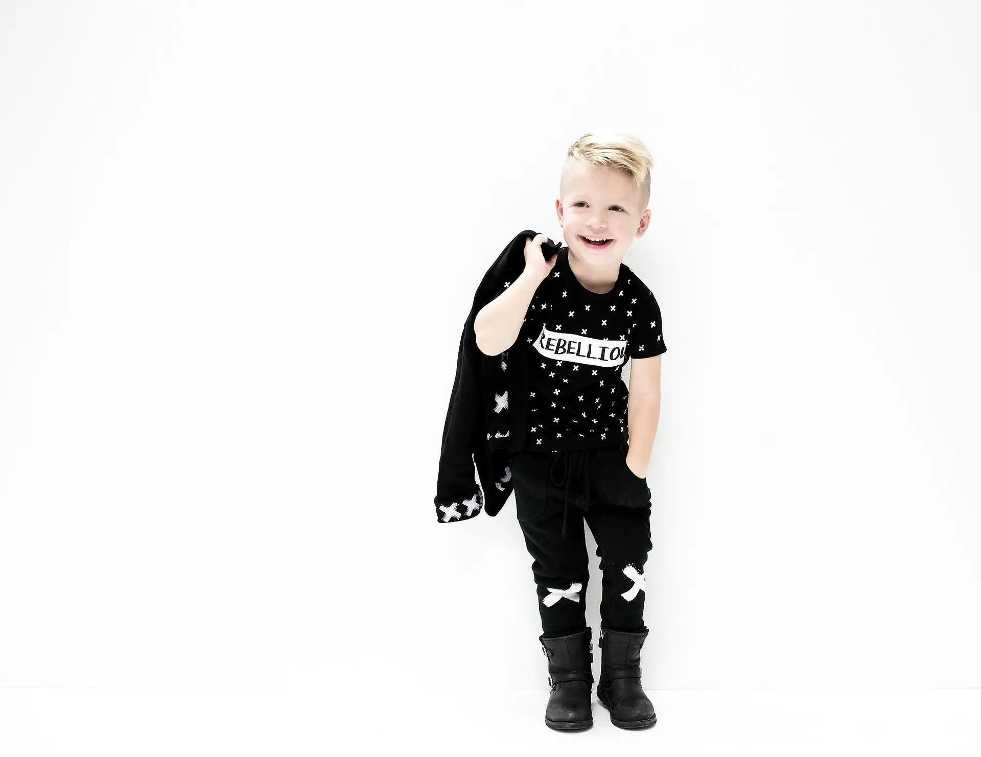 

Baby Spring And Summer 2 Pieces Pure Cotton T Blood Tops Pants Newborns 6 Months Baby Black Luck7