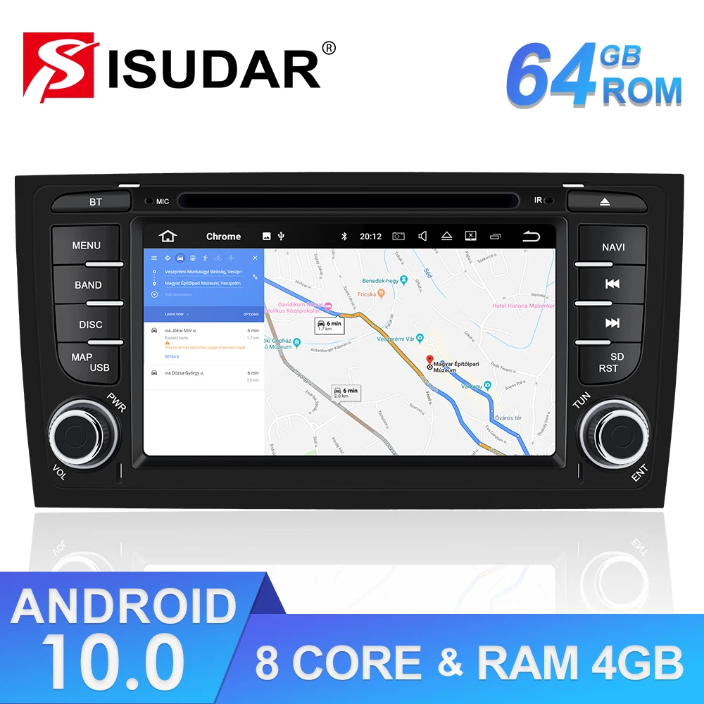 Isudar 2 Din Автомобильный мультимедийный плеер Android 10 для Audi/A6/S6/RS6 Авто Радио стерео