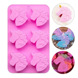Unicorn Head Cupcake Mold Non-stick Silicone Mould For Baking Cake Soap Baby Shower Jello Kids Birthday Topper Decorating Tools