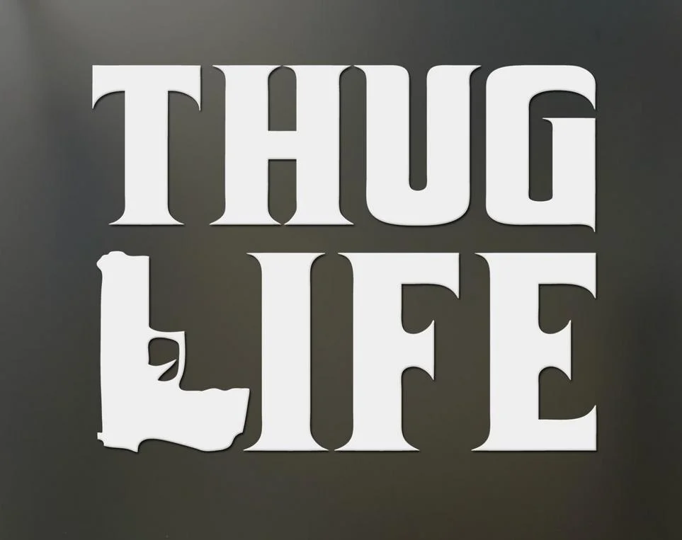 Наклейка с надписью Thug Life забавный Бандитский бандист Jdm Shakur пистолет на окно