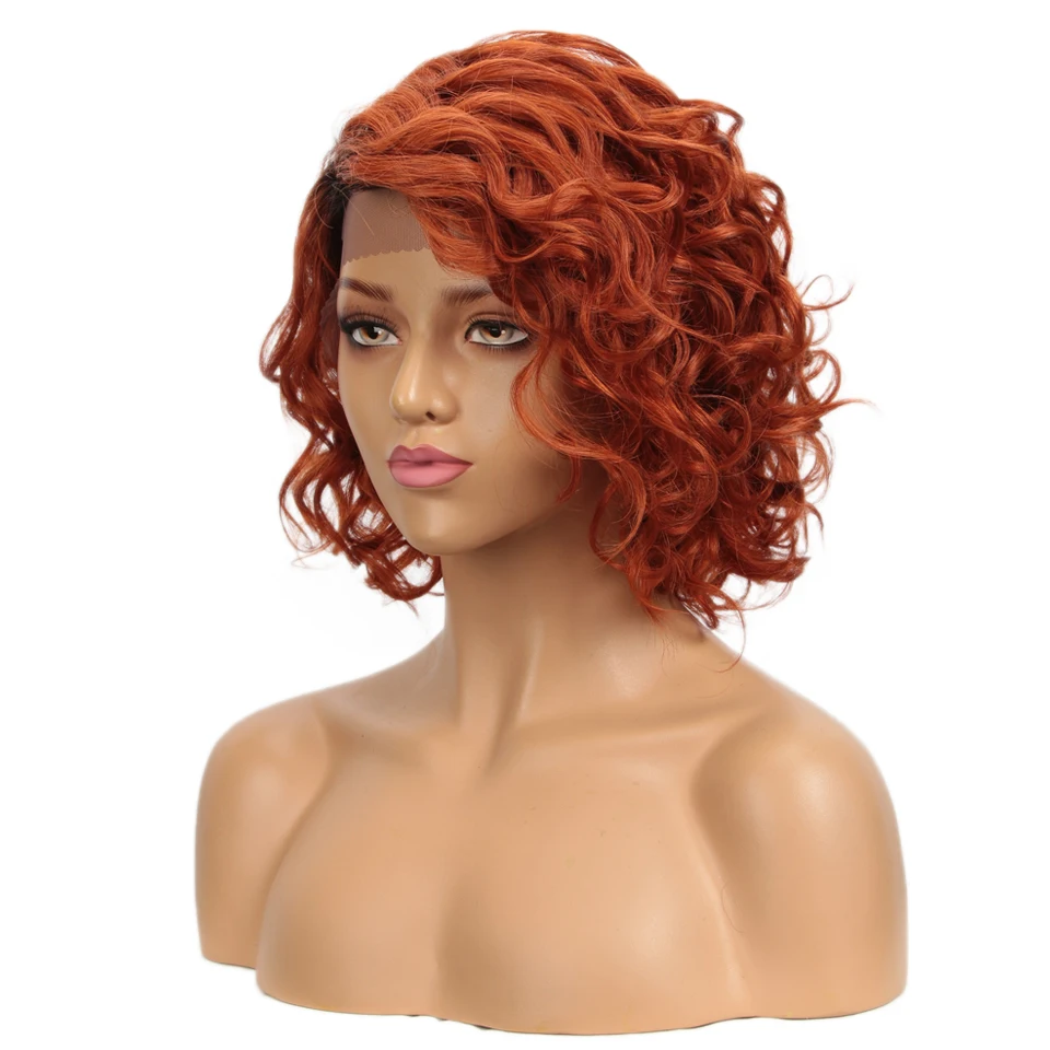 Гладкие кудрявые парики из натуральных волос Remy бразильские парики из натуральных волос u-образные короткие парики из оранжевых волос парики из волнистых волос
