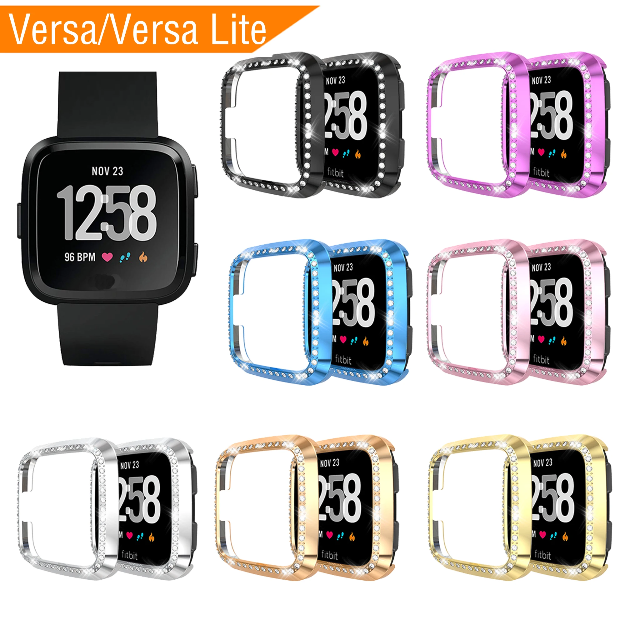 8 цветов, мягкий чехол для часов из ТПУ, защитная оболочка для экрана, аксессуары для часов Smartwatch для Fitbit Versa Lite Band