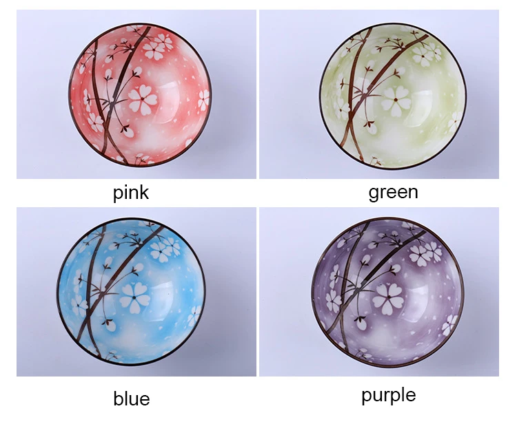 2/4/6 шт. японский Керамика набор посуды Кухня белого и голубого цвета, вишня в цвету фарфоровая миска High-end посуда подарки
