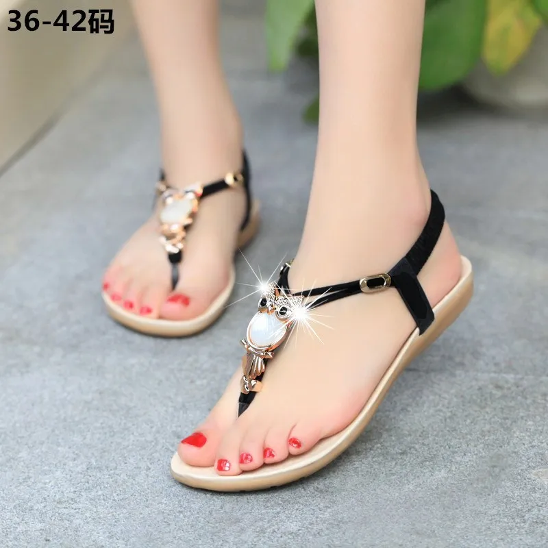

2017 Women Sandals Open Toe Flats Summer Shoes Flat Heel Women's