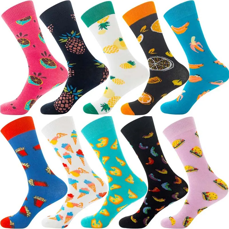 Harajuku frut Снэк шаблон носки унисекс смешной чесаный хлопок платье повседневные свадебные женские носки новинка носки скейтбордиста