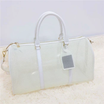 

Quality Bags 2020 New Sparkling Mesh Vacation Travel Bag Shoulder Diagonal Tote Bag Unisex Fitness Fluorescent Trendy Bag GG CC