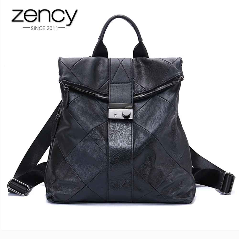 Женский рюкзак Zency из 100% воловьей кожи с защитой от кражи для улицы дорожная сумка