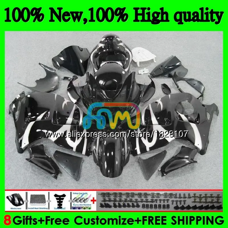 Hayabusa для SUZUKI GSX-R1300 GSXR черный белый 1300 1996 1997 1998 1999 2000 2001 48BS. 78 GSXR1300 96 97 98 99 00 01 обтекатели