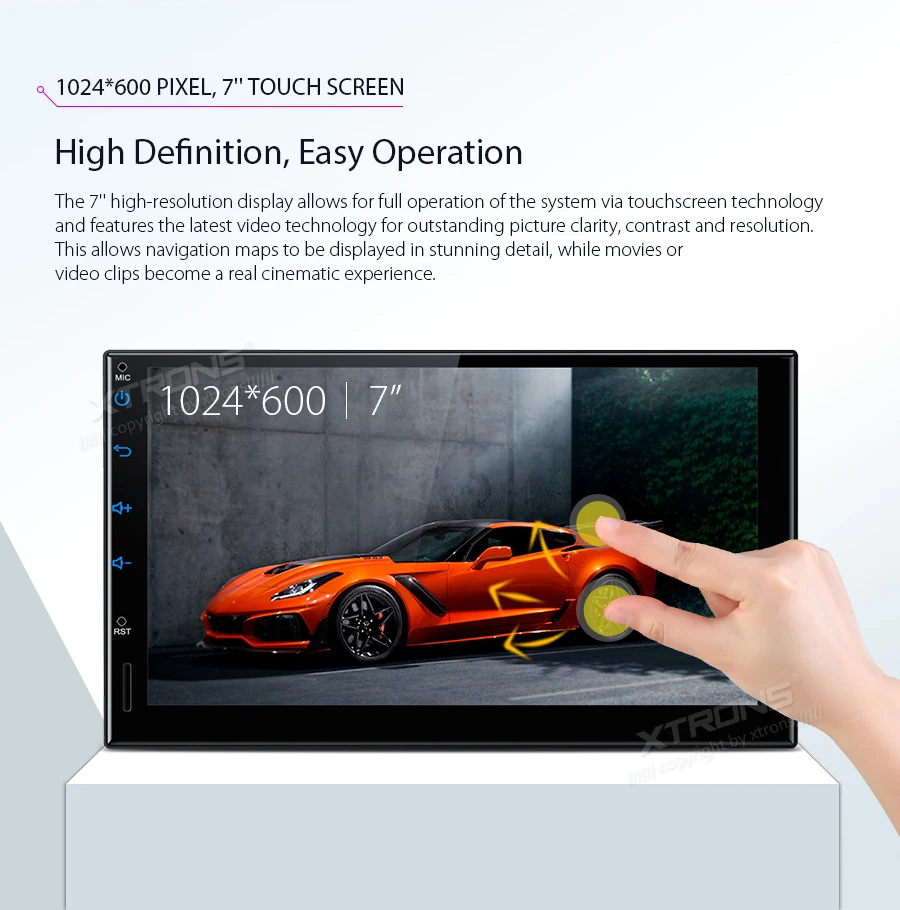 Cheap XTRONS 7" IPS Universal 2 Din Android 8.1 Octa-Core 2G RAM 32GB ROM  Car Stereo 2.5D Curved Screen GPS OBD DAB WIFI No DVD 8