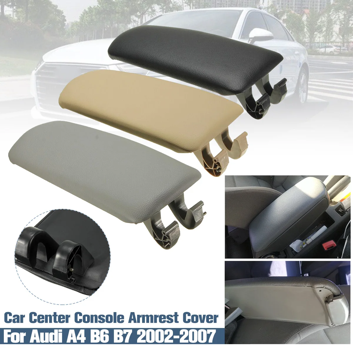 Пластиковая крышка подлокотника центральной консоли для Audi A4 B6 B7 2002 2003 2004 2005 2006 2007 черный серый бежевый