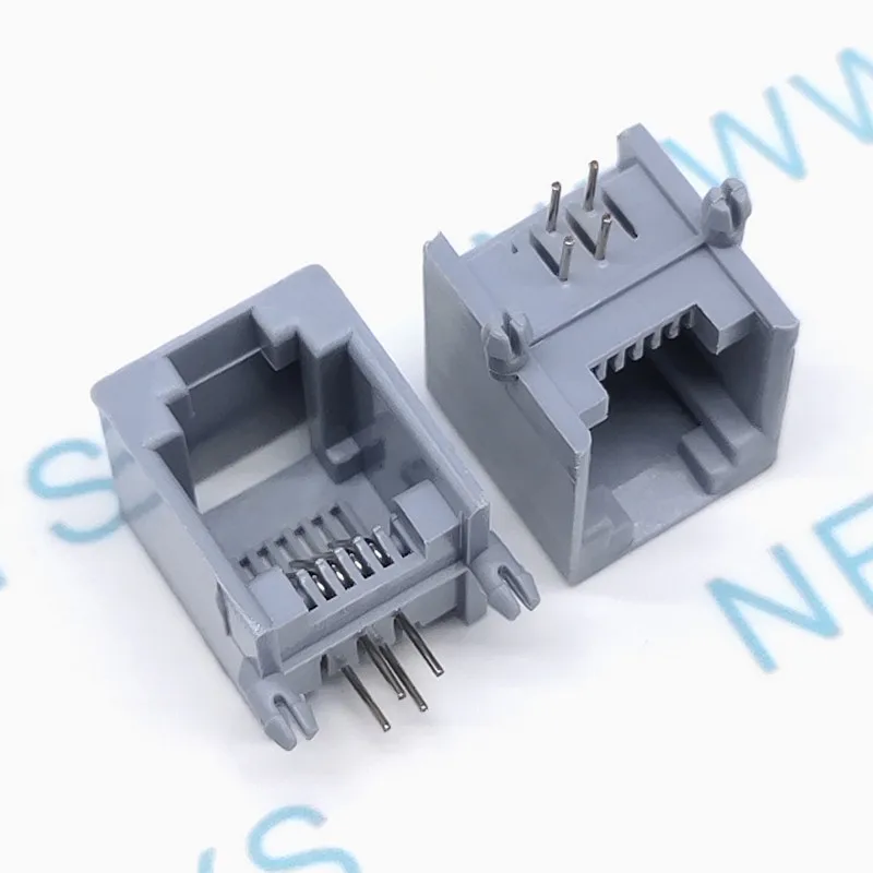 50 шт./Лот разъем Rj11 Телефонная розетка Rj12 4-контактный Кристальный Женский Разъем