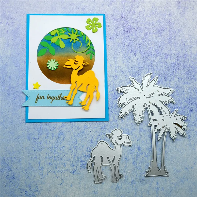 YaMinSanNiO Camel with Tree Metal Cutting Dies for Scrapbooking Making Cards Photo Album Decorative Embossing DIY Crafts Stencil | Дом и сад