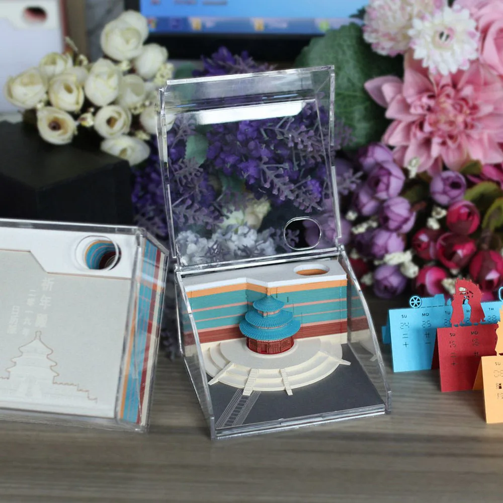 Календарь храма неба Note 3d стерео креативный Tearable Note бумага китайская модель здания удобный знак