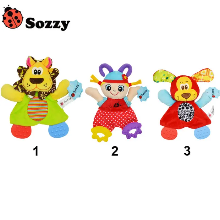 Sozzy/высокое качество, модные детские игрушки-полотенце, милые Мультяшные животные, спокойная кукла, прорезыватель, развивающая плюшевая игрушка для детей