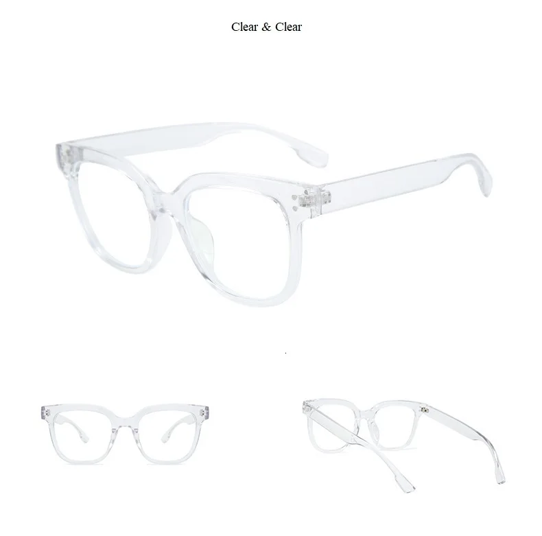 Анти-синий светильник, женские квадратные очки, оправа для мужчин, заклепки, черные, прозрачные очки для женщин, большие размеры, Ретро стиль, компьютерные очки, прозрачные