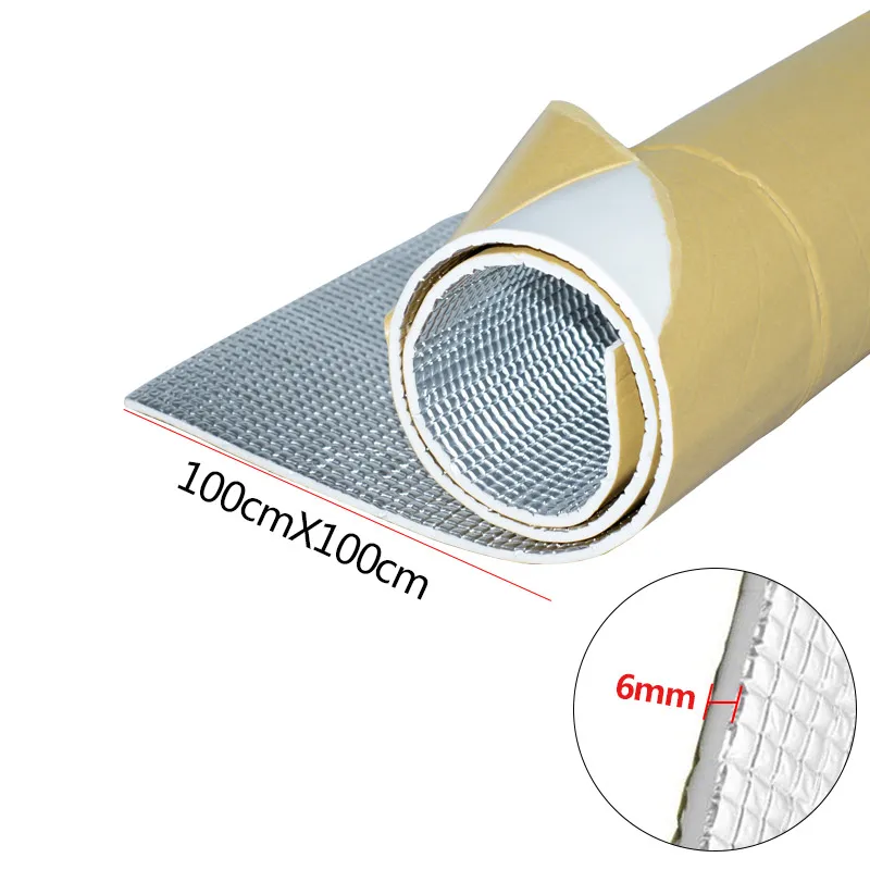 Car Hood Chassis Firewall Heat Shield Car Ceiling Door Insulation Mat Car Trunk Noise Insulation Heat Sound Thermal Proofing Pad - Название цвета: 100cmX100cm Heat