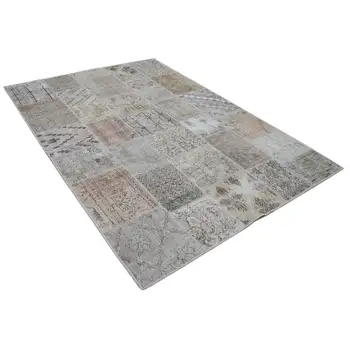 

173x240 Cm Beige Handmade Patchwork Rug-6x8 Ft