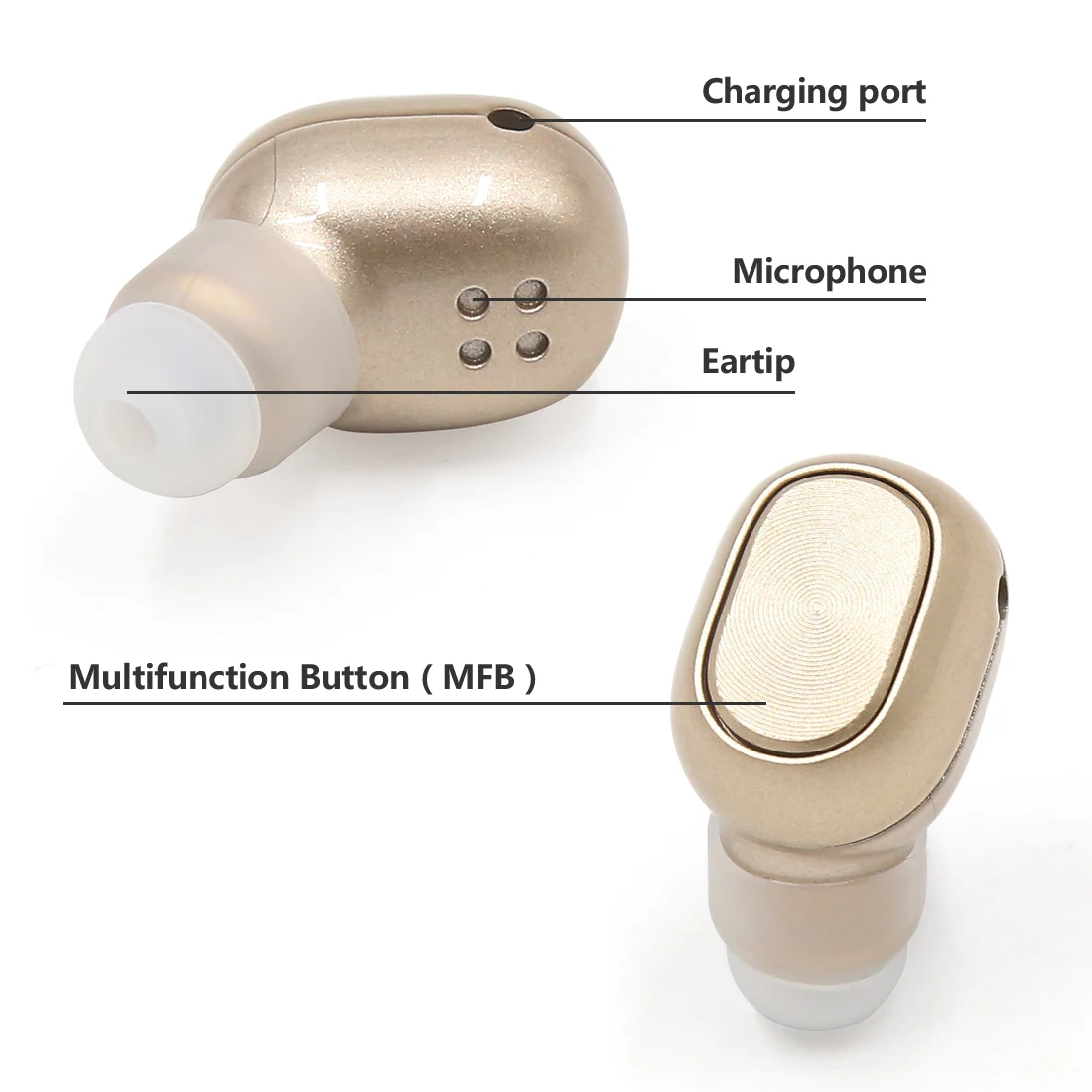 Uxcell мини невидимая беспроводная Bluetooth гарнитура наушники с микрофоном 5 часов