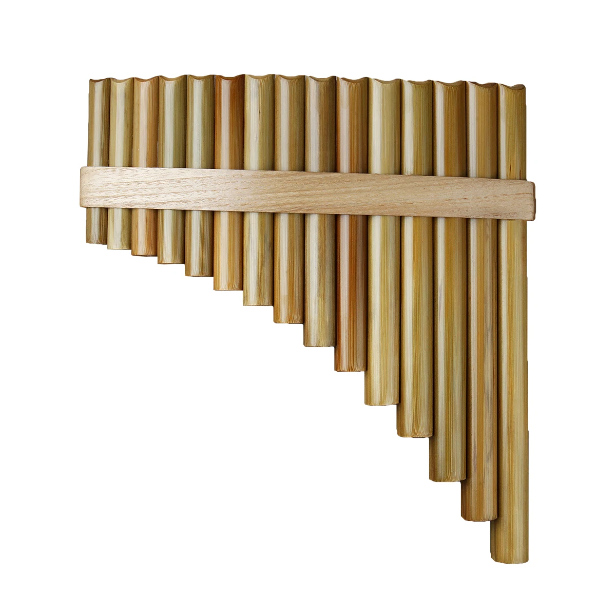 15 Pipes Pan Flute G Key Folk Musical Instruments Original Colour Flute
