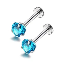 Новинка 1 шт. женские пирсинг для тела ювелирные изделия в форме сердца циркон Нос губ нострилы для пирсинга MV66