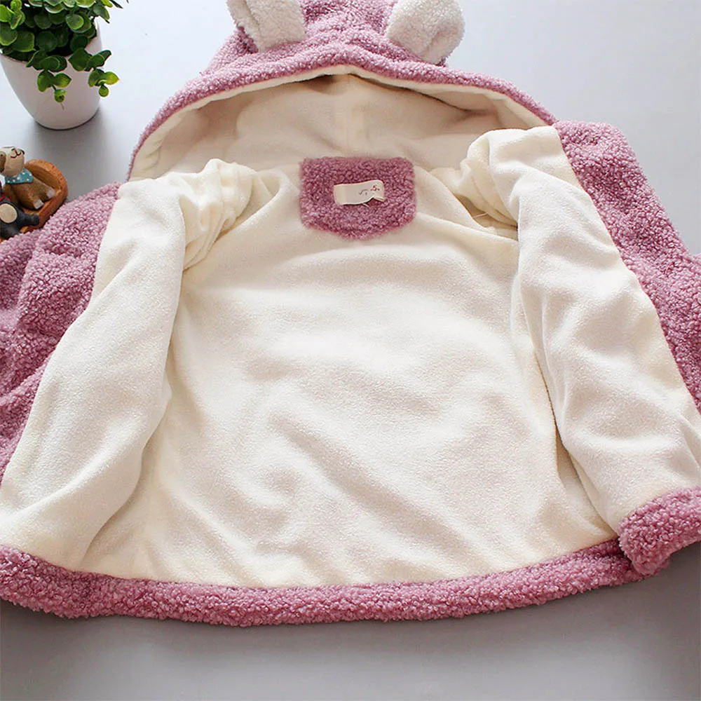 Amya Baby/осенне-зимние Бархатные Пальто и куртки для девочек; теплое пальто с капюшоном для маленьких девочек; одежда для детей; детский зимний комбинезон
