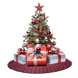 54 дюйма Рождественская елка платье с юбкой в клетку украшения Xmas Новый год украшения дома Елочное украшение