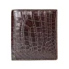 Authentic Exotic Alligator Leather Men's Short Card Holders Wallet Genuine Crocodile Belly Skin Male Small Bifold Clutch Purse 1