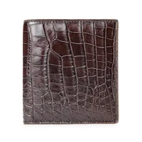 Authentic Exotic Alligator Leather Men's Short Card Holders Wallet Genuine Crocodile Belly Skin Male Small Bifold Clutch Purse 1