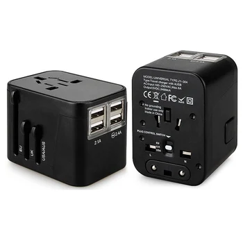 

Universal Travel USB Charger Adapter with EU US AU Plug for Mobile Phone Adapters 4 USB Charger CE.ROHS.FCC approved