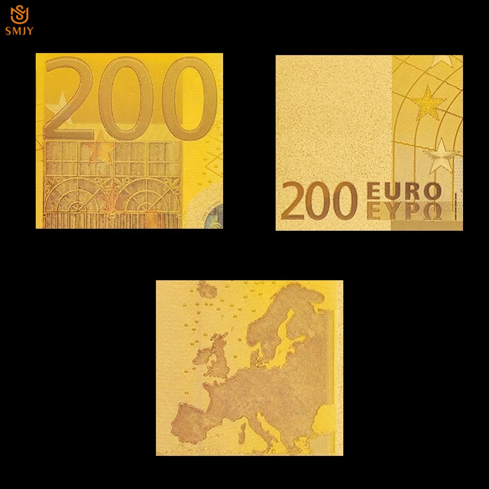 One 200€ Euro Colorful Gold Foil Bill Money Collectible Banknote European Union 
