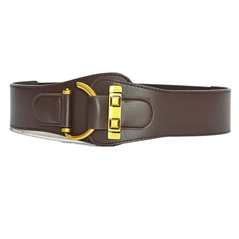 Ceinture роскошная женская винтажная медная Пряжка маленькая поясная печать Новая мода 5 см Широкий Западный стиль ремень Bg-1397 - Цвет: Кофе