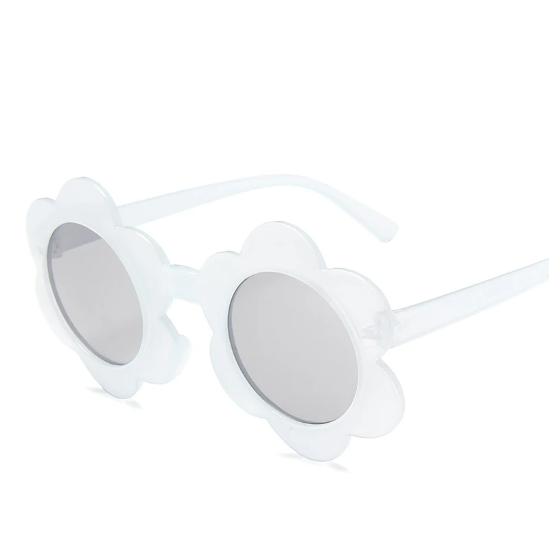 Винтажные очки детские солнцезащитные очки с круглым цветком Gafas детские спортивные солнцезащитные очки UV400 для девочек и мальчиков Oculos De Sol - Цвет линз: ClearGrey