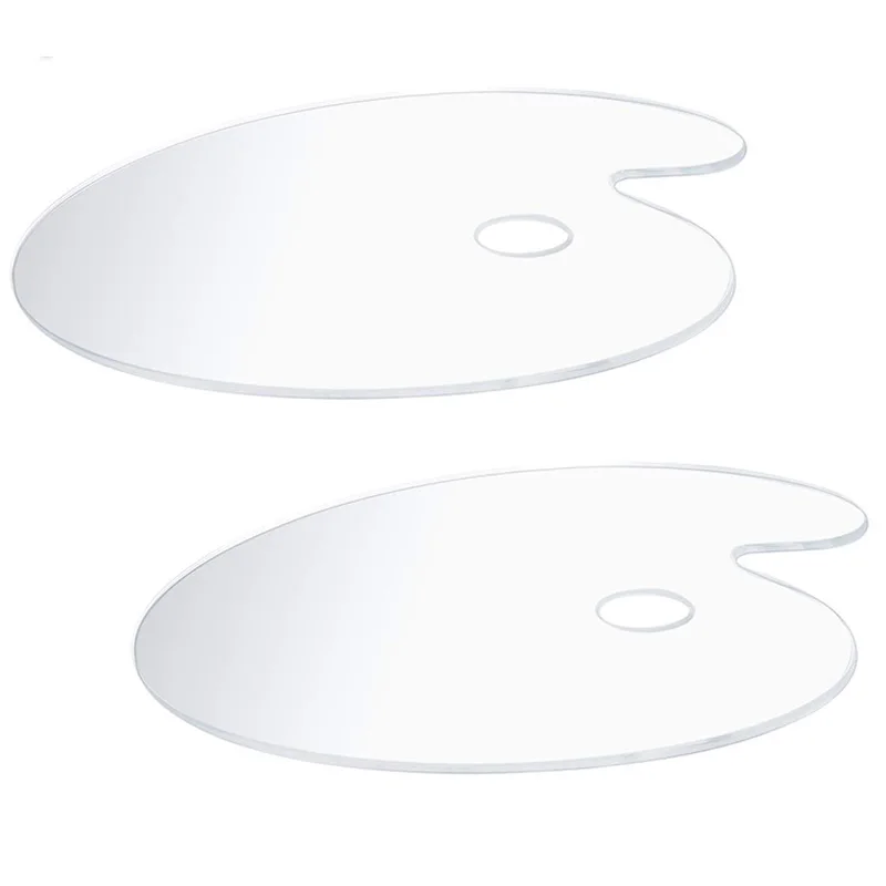 

Clear Plastic Paint Palettes 11x14 Inches Size 2 Sets,Oval Art Palette for Acrylic Oil Paints Mixing - Easy Clean