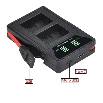 

DMW-BMB9 LED Dual USB Charger with type-C port for DMW BMB9 BMB9E Panasonic Lumix DMC FZ40K FZ45K FZ47K FZ48K FZ60 FZ70 FZ100