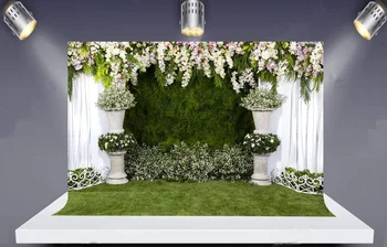 

Wedding Floral Wall Backdrop Bridal Shower White Flowers Photo Backdrop Photography Background White 3D flowers Xt-6946