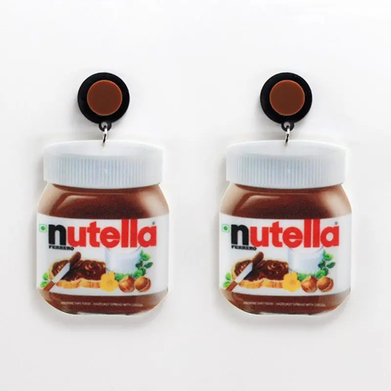 83XC Exaggerated Funny Chocolate Cream Bottle Acrylic Drop Earrings Lovely Food Dangle Fashion Jewelry Brincos for F | Украшения и