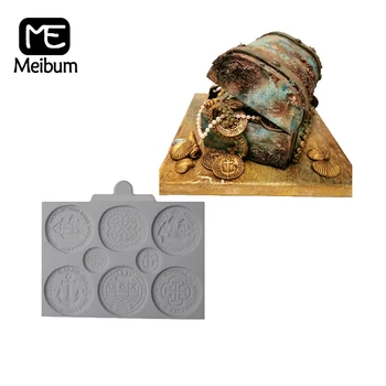 

Meibum Treasure Coins Mould For Cake Decorating Fondant Silicone Molds GumPaste Craft Candy Dessert Baking Pastry Form