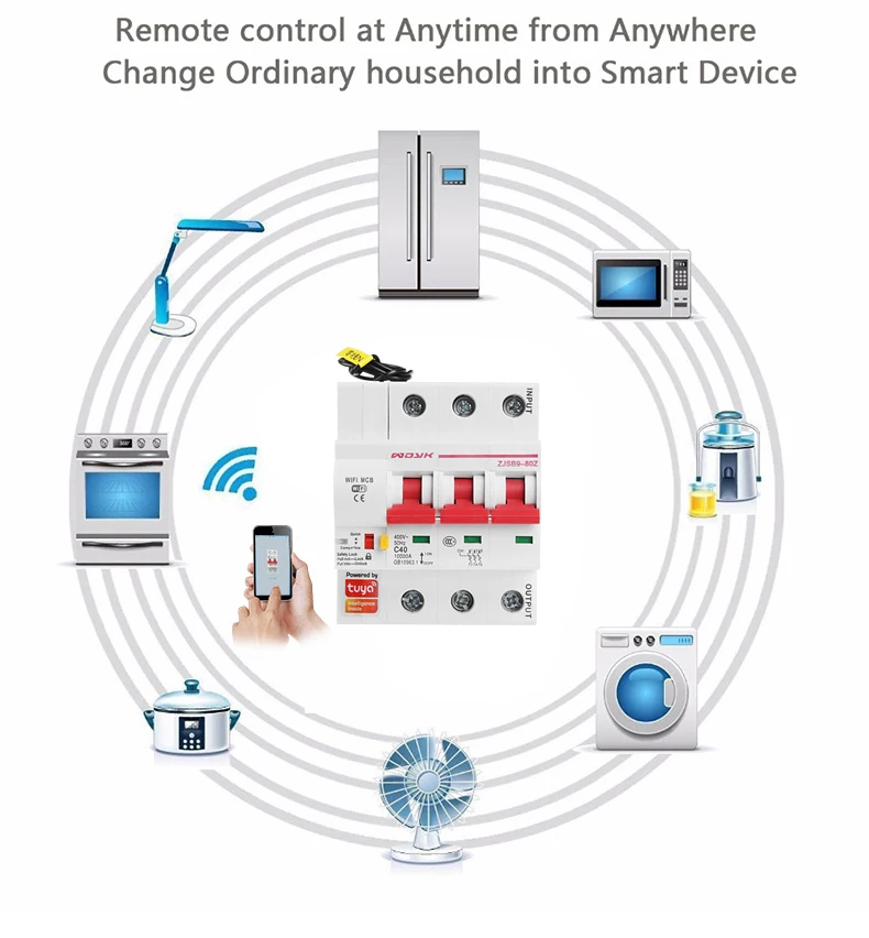 Smart Life(tuya) 3P WiFi умный выключатель защита от перегрузки и короткого замыкания с Amazon Alexa google home для умного дома