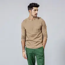 Мужская футболка SIMWOOD, брендовая осенняя футболка с длинным рукавом, однотонная футболка плюс-сайз из хлопка